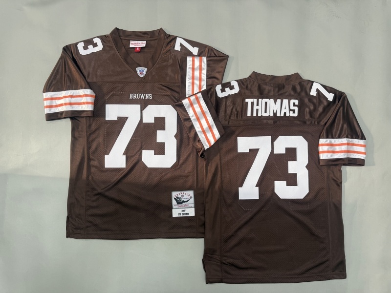 Men 2025 Cleveland Browns 73 Thomas brown Throwback Limited NFL Jersey style 001